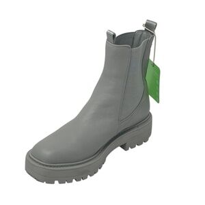 Sam Edelman Gray Laguna Leather lug Outsole Chelsea Boots Women's Size 7.5M